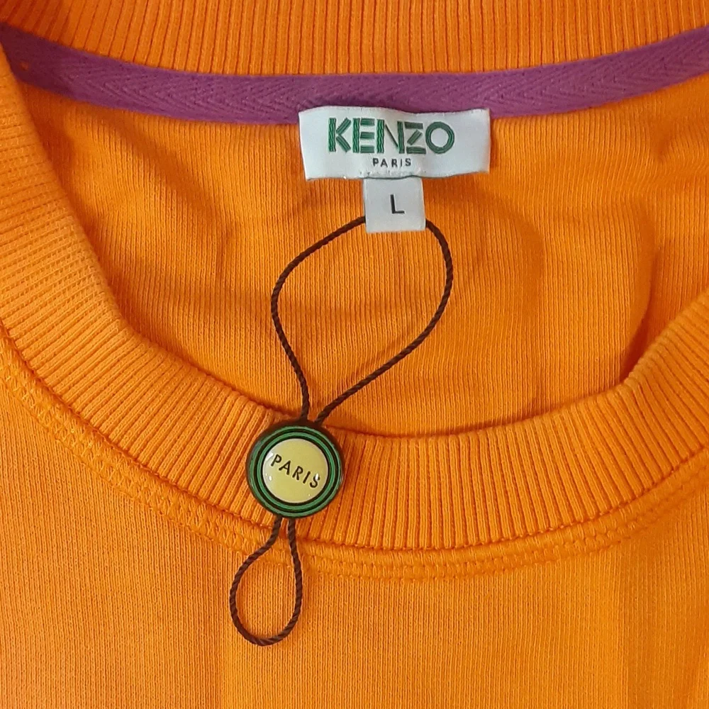 Kenzo Orange Tiger Graphic Sweater with Purple and Black Accents